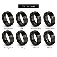 font options for inside engraving on black rabbit rings