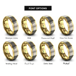 font options for inside engraving on gold & gray rabbit family rings