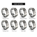 font options for inside engraving on silver rabbit family rings