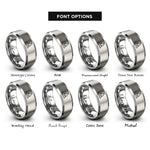 font options for inside engraving on grey rabbit family rings