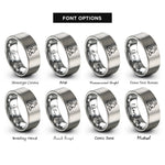 font options for inside engraving on silver rabbit family rings