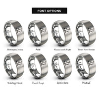 font options for inside engraving on grey rabbit rings