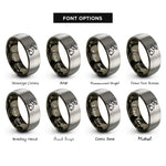 font options for inside engraving on gunmetal & gray rabbit rings