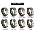 font options for inside engraving on gunmetal & gray rabbit rings