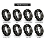 font options for inside engraving on black & grey rabbit heart rings