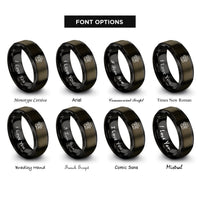 font options for inside engraving on gunmetal & black rabbit paw heart rings