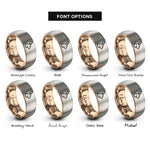font options for inside engraving on rose gold & gray rabbit rings