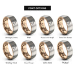 font options for inside engraving on rose gold & gray rabbit rings
