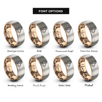 font options for inside engraving on rose gold & silver rabbit rings