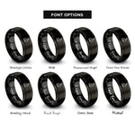 font options for inside engraving on black rabbit silhouette rings