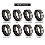 font options for inside engraving on black & gray rabbit track rings