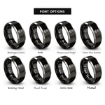 font options for inside engraving on black & grey rabbit track rings
