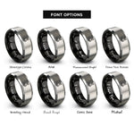 font options for inside engraving on black & gray rabbit track rings