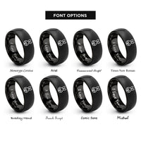 font options for inside engraving on black rabbit track rings