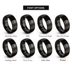 font options for inside engraving on black raccoon track rings