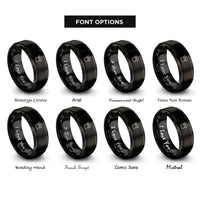 font options for inside engraving on black raccoon track rings