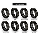 font options for inside engraving on black raccoon track rings