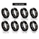 font options for inside engraving on black & gray race crew mechanic rings