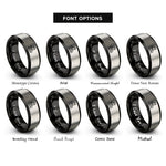 font options for inside engraving on black & gray race crew mechanic rings