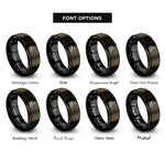 font options for inside engraving on gunmetal & black race crew mechanic rings