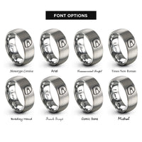 font options for inside engraving on grey race helmet rings