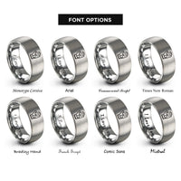 font options for inside engraving on silver racing gloves rings