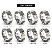 font options for inside engraving on silver racing helmet rings