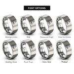 font options for inside engraving on grey racing keelboat rings