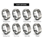 font options for inside engraving on gray racing number circle rings