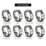 font options for inside engraving on gray racing number circle rings