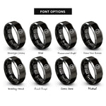 font options for inside engraving on black & silver racing roundel rings