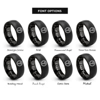 font options for inside engraving on black racing roundel rings
