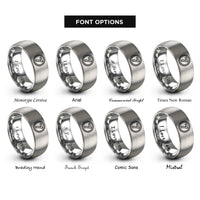 font options for inside engraving on silver racing roundel rings