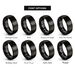 font options for inside engraving on black racing slick tire rings