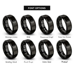 font options for inside engraving on black racing slick tire rings