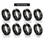 font options for inside engraving on black & silver racing steering wheel rings