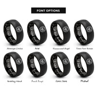 font options for inside engraving on black racing steering wheel rings