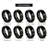 font options for inside engraving on black racing steering wheel rings