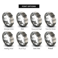 font options for inside engraving on silver racing steering wheel rings