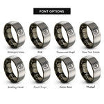 font options for inside engraving on gunmetal & silver racing steering wheel rings