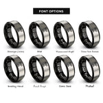 font options for inside engraving on black & grey racing trophy rings
