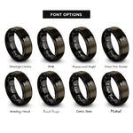font options for inside engraving on gunmetal & black racing trophy rings