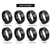 font options for inside engraving on black racing wheel rings