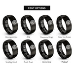 font options for inside engraving on black racing wheel rings