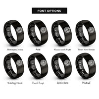 font options for inside engraving on black racing wheel rings