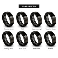 font options for inside engraving on black racing wheel rings