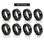 font options for inside engraving on black racing wheel rings