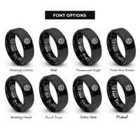 font options for inside engraving on black racing wheel rings