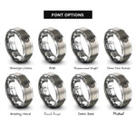 font options for inside engraving on grey racing wheel rings
