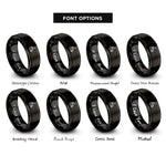 font options for inside engraving on black racing wheelchair rings